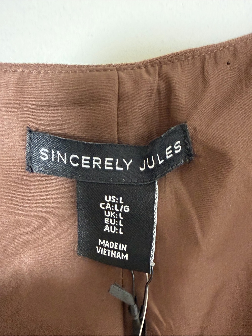 NWT Brown Button-Front Tailored Vest and Skirt Set - size Large - Picture 4 of 8